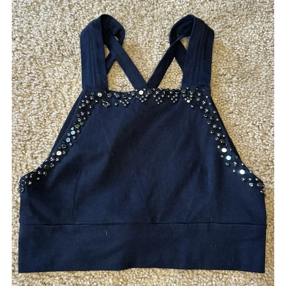 Free People Intimately Outlines Studded Brami Cropped Top Size‎ Small - Black